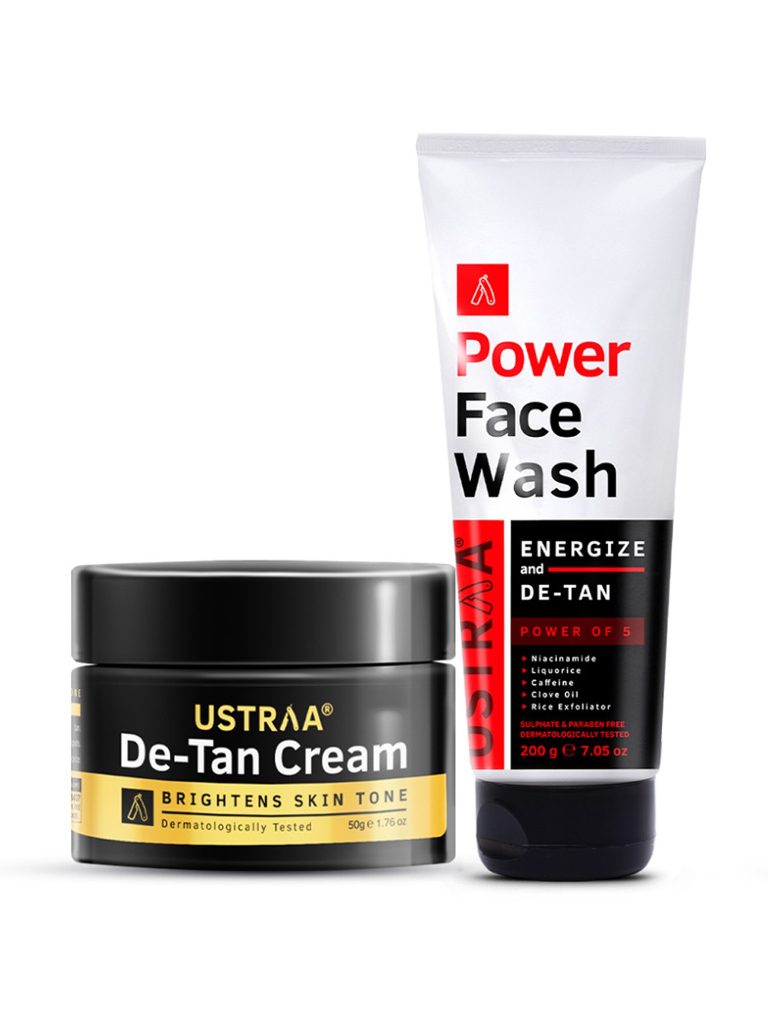 Ustraa Power Face Wash & De-Tan Cream Combo Set