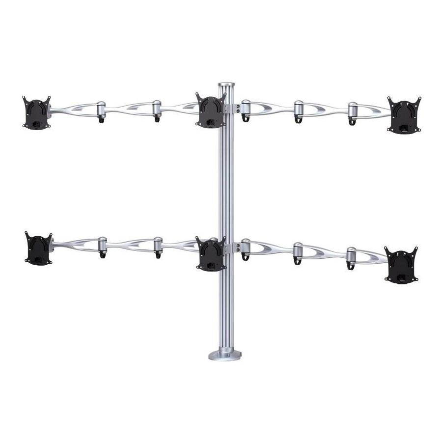 Cotytech Hexa Monitor Desk Mount - Triple Arms With Grommet Base