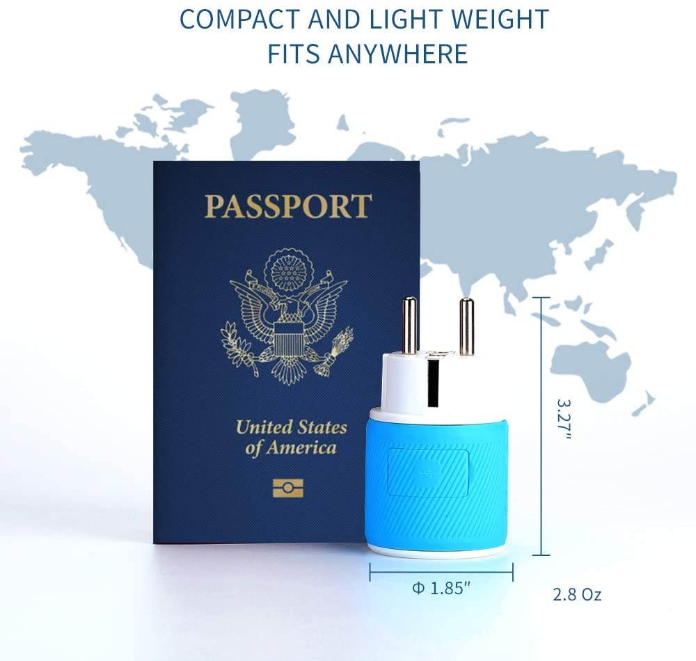 Germany, France, Schuko Travel Plug Adapter by OREI with Dual USB - USA Input + Surge Protection - Type E/F (U2U-9), Will Work with Cell Phones, Camera, Laptop, Tablets, iPad, iPhone and More