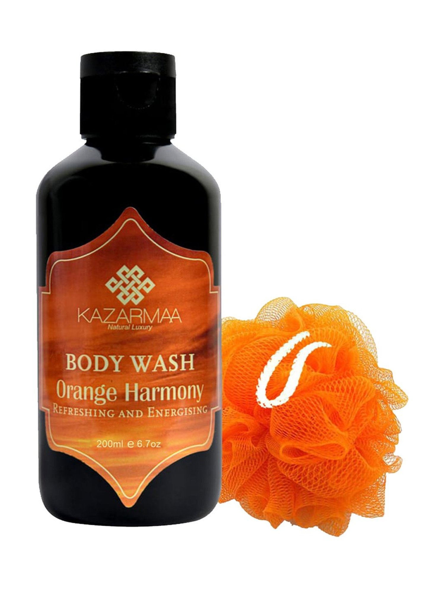 Kazarmaa Refreshing & Energizing Orange Harmony Body Wash with Loofah - 200 ml
