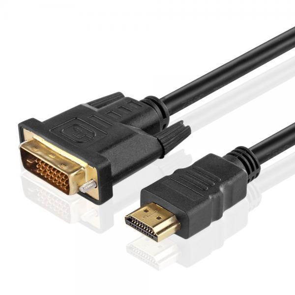TNP High Speed HDMI to DVI Adapter Cable (3 Feet) - Bi-directional HDMI to DVI & DVI to HDMI Converter Male to Male Connector Wire Cord Supports HD Video 1080P HDTV