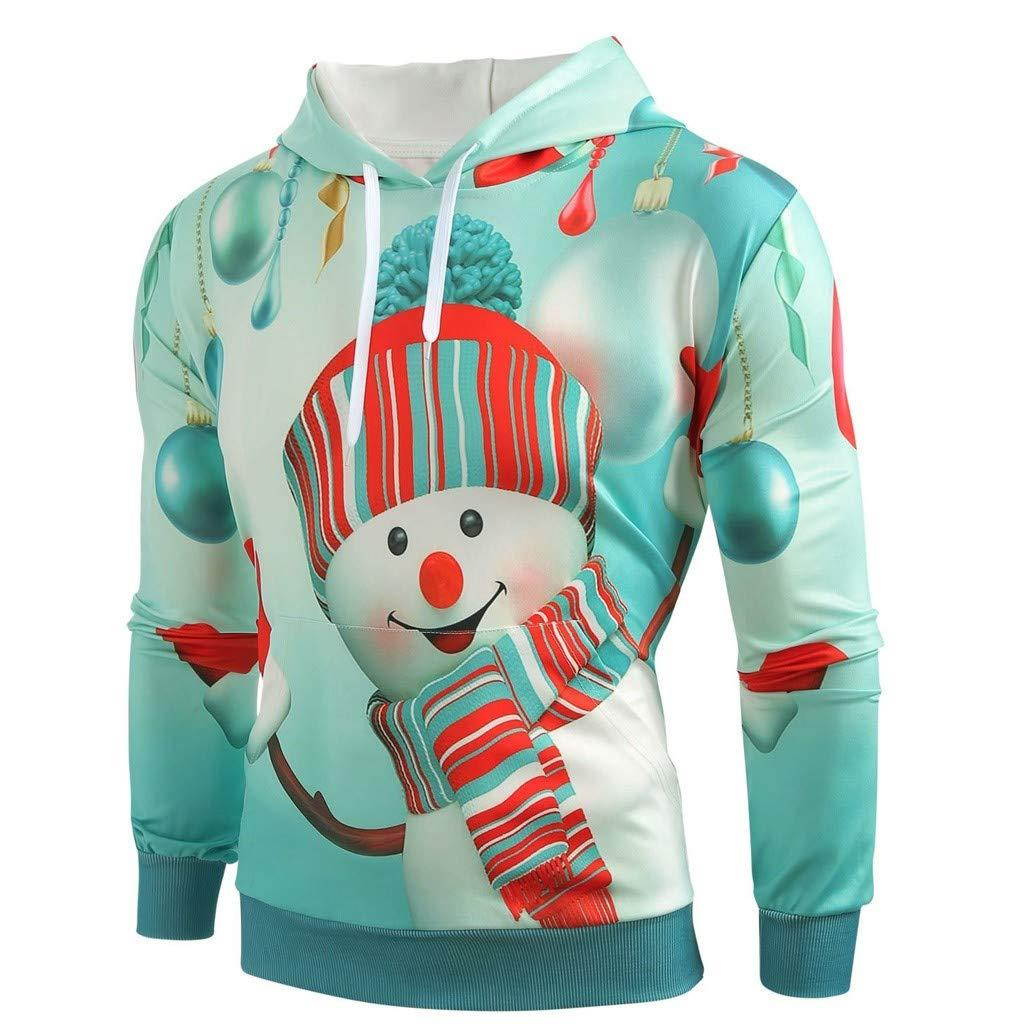 LATINDAY Unisex Cute Christmas Hoodie Sweatshirts Casual Printed Kangroo Pocket Pullover