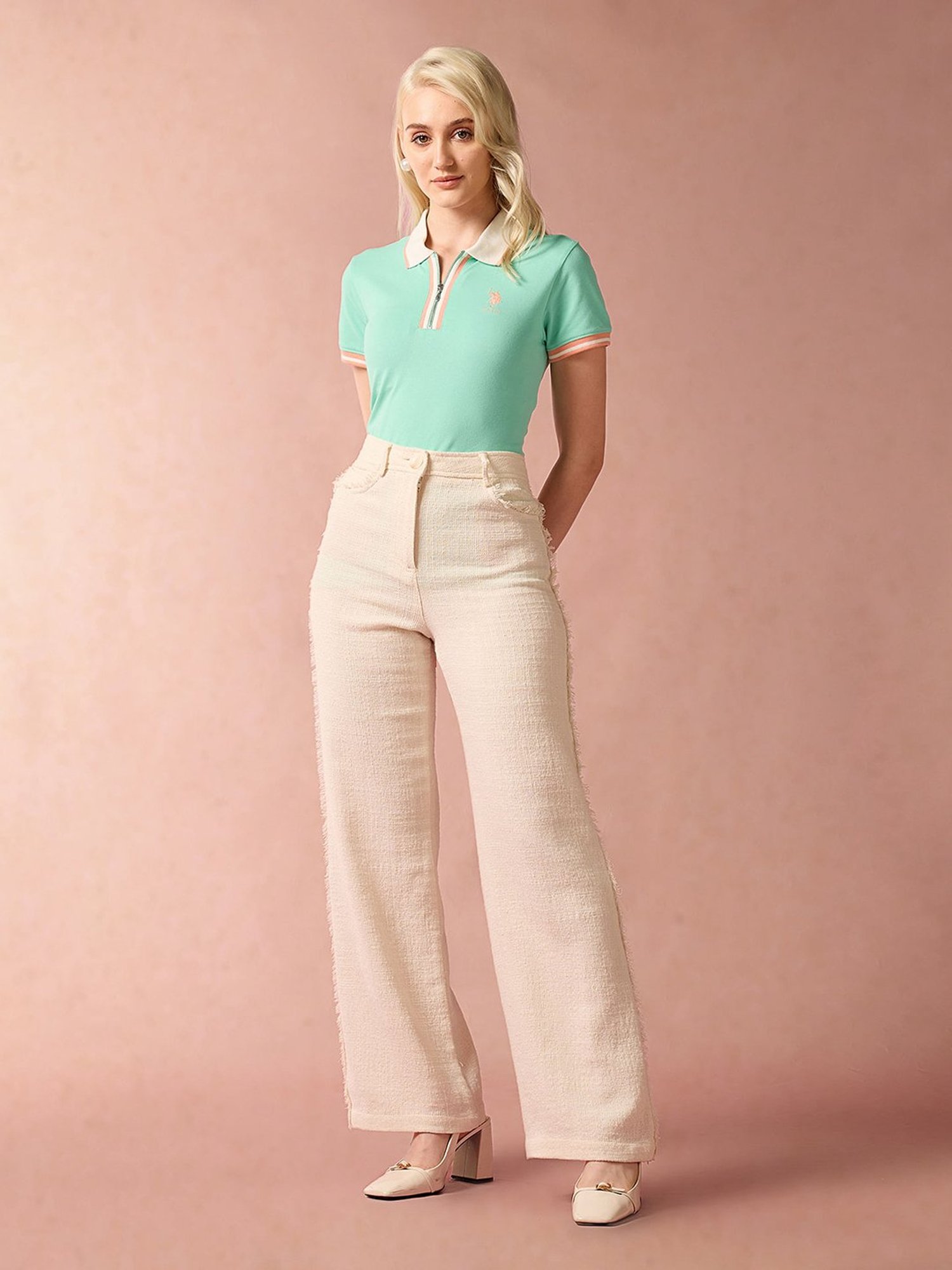 U.S. Polo Assn. Green Logo Print Polo T-Shirt