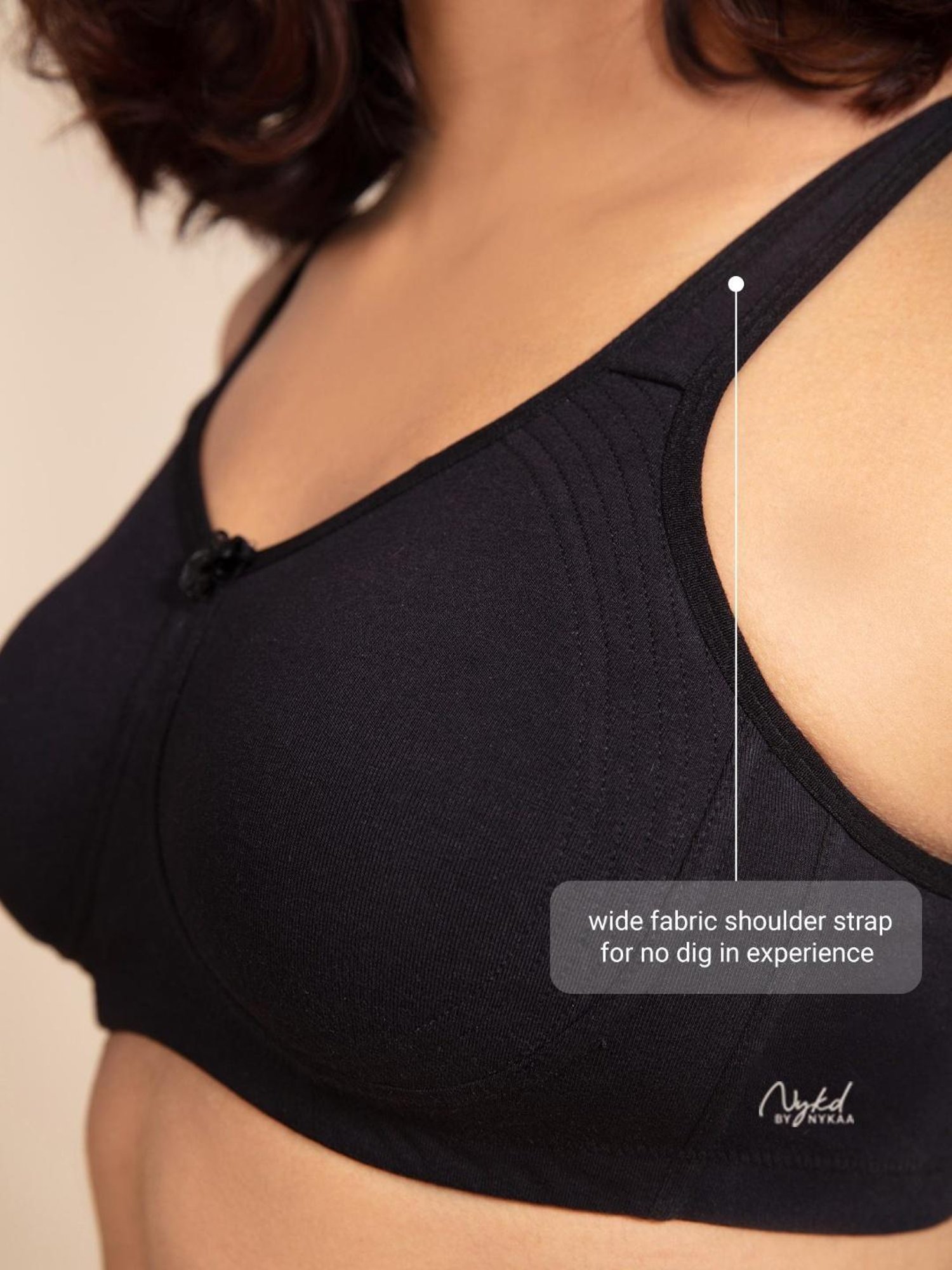 Nykd Black Non-padded Bra