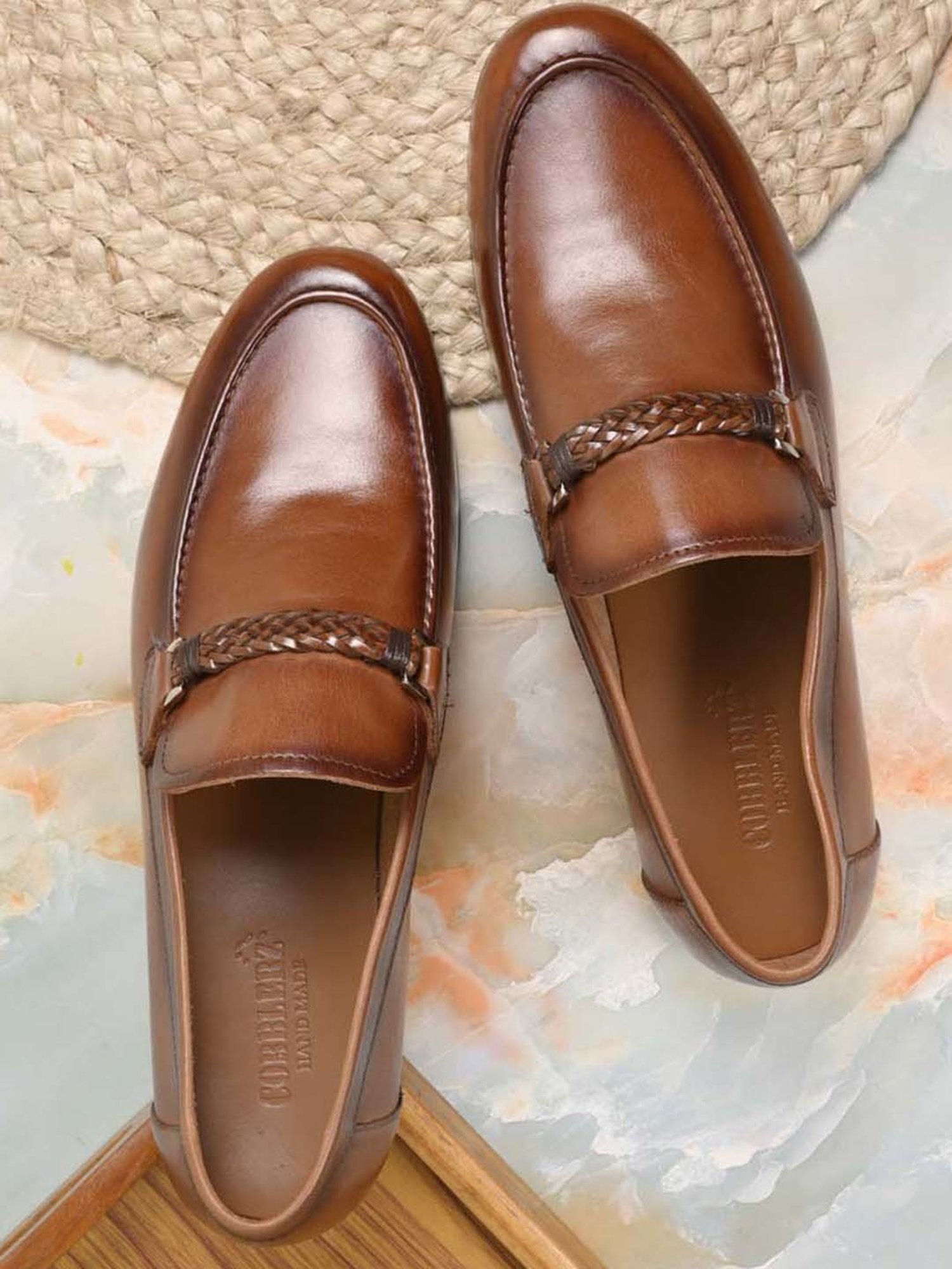 Cobblerz Men's Tan Formal Loafers