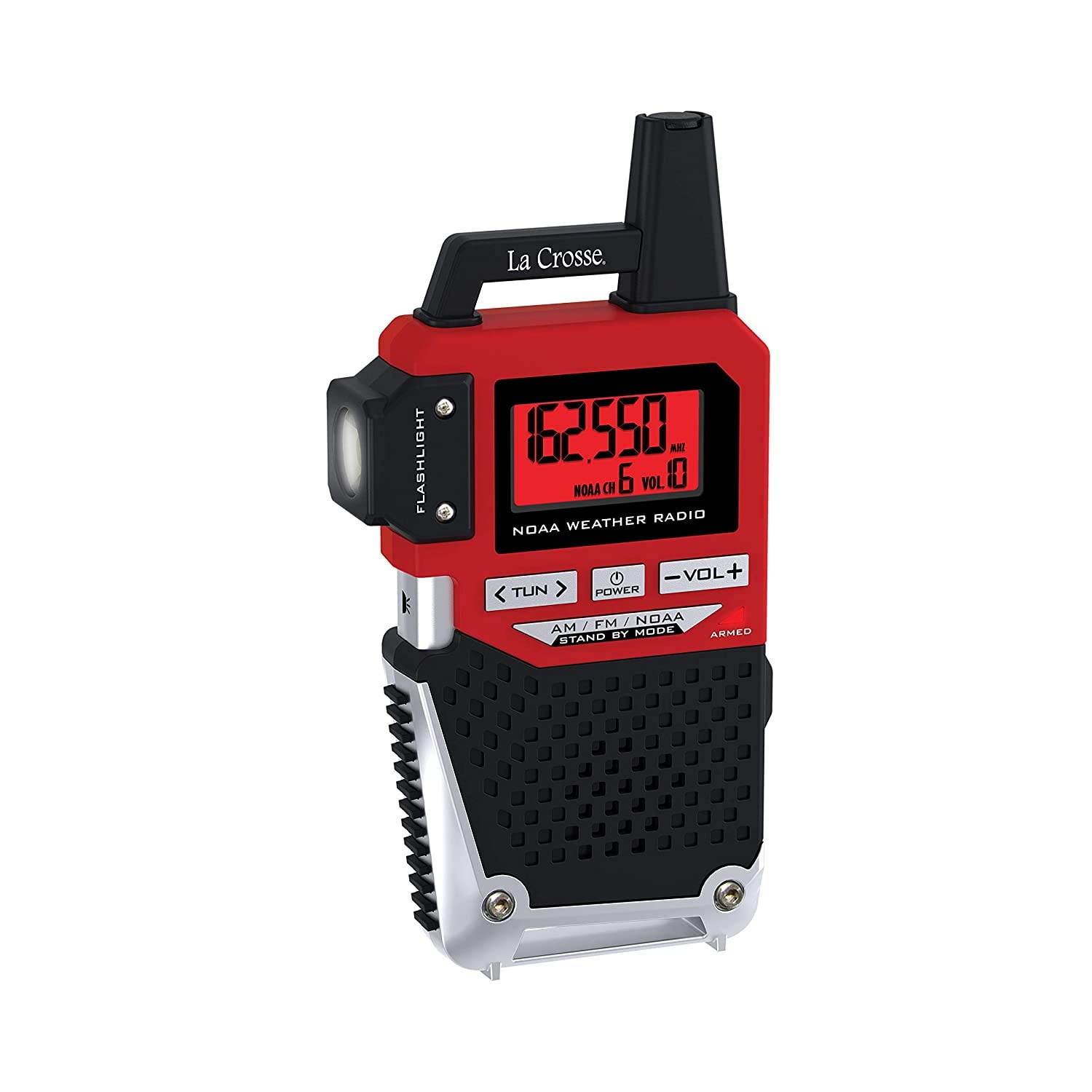 La Crosse Technology 810-1461 NOAA Weather Alert Handheld Radio with Flashlight