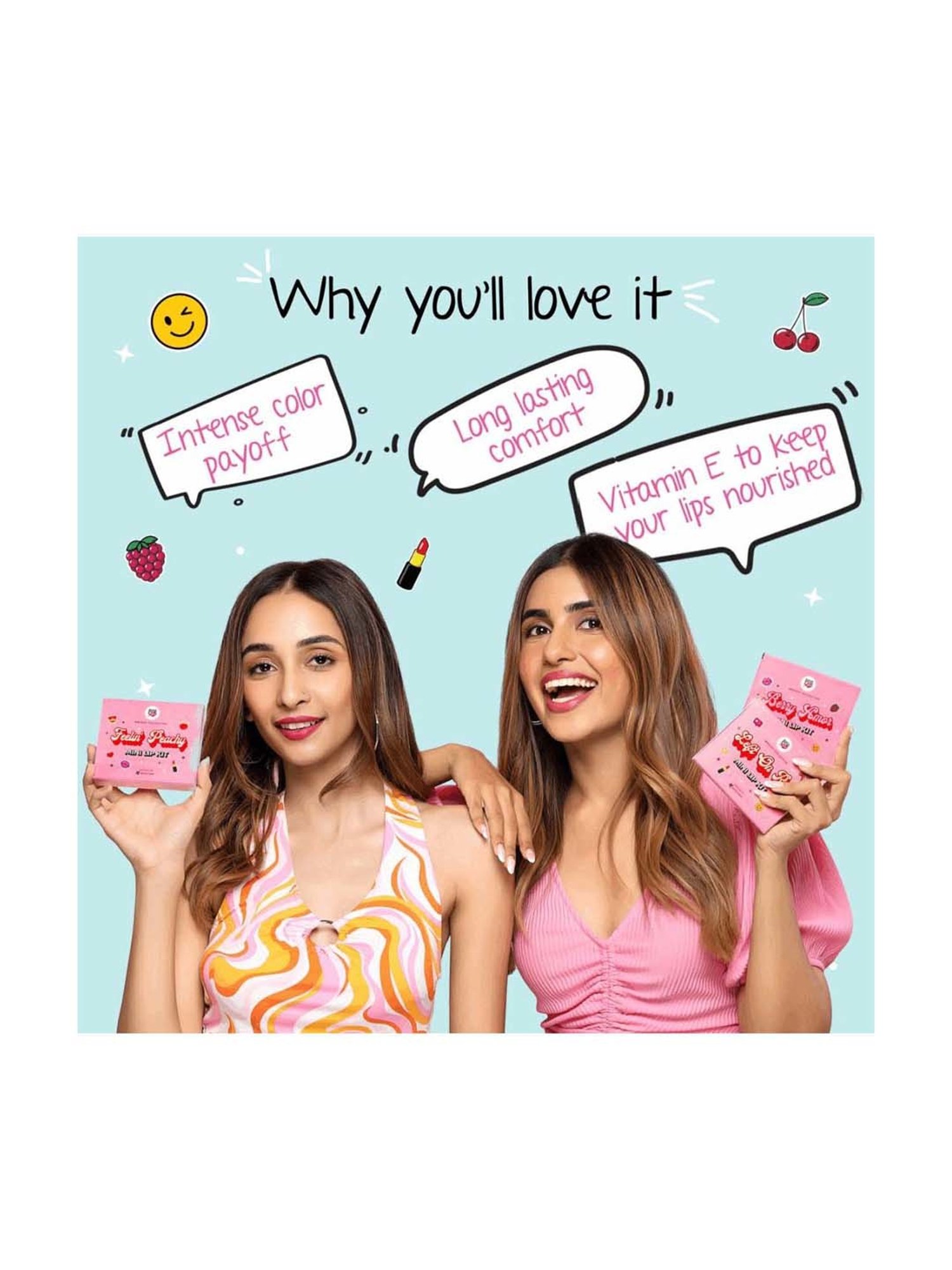 Myglamm Popxo Makeup Mini Lip Kit Berry Amor - 10 gm