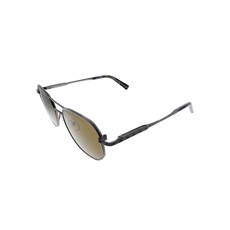 Ermenegildo Zegna  08J Unisex Geometric Sunglasses Ruthenium 52mm