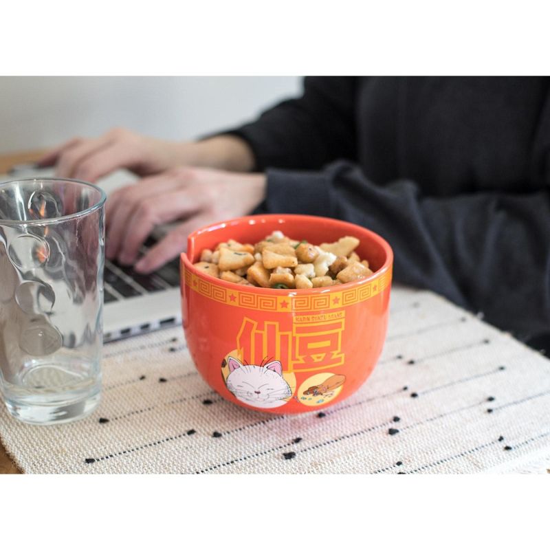 Just Funky Dragon Ball Z Karin Japanese Dinnerware Set | 16-Ounce Ramen Bowl and Chopsticks