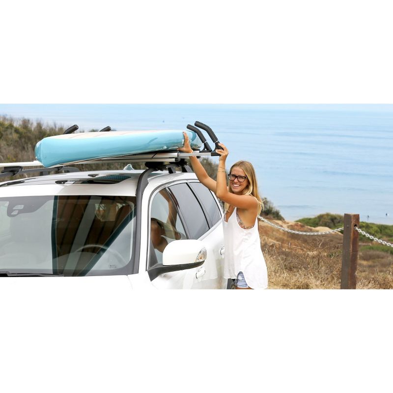 Lockrack Single Stand Up Paddle Board Kayak Canoe Water Sport Watercraft SUP Taxi Locking Carrier Rack Set