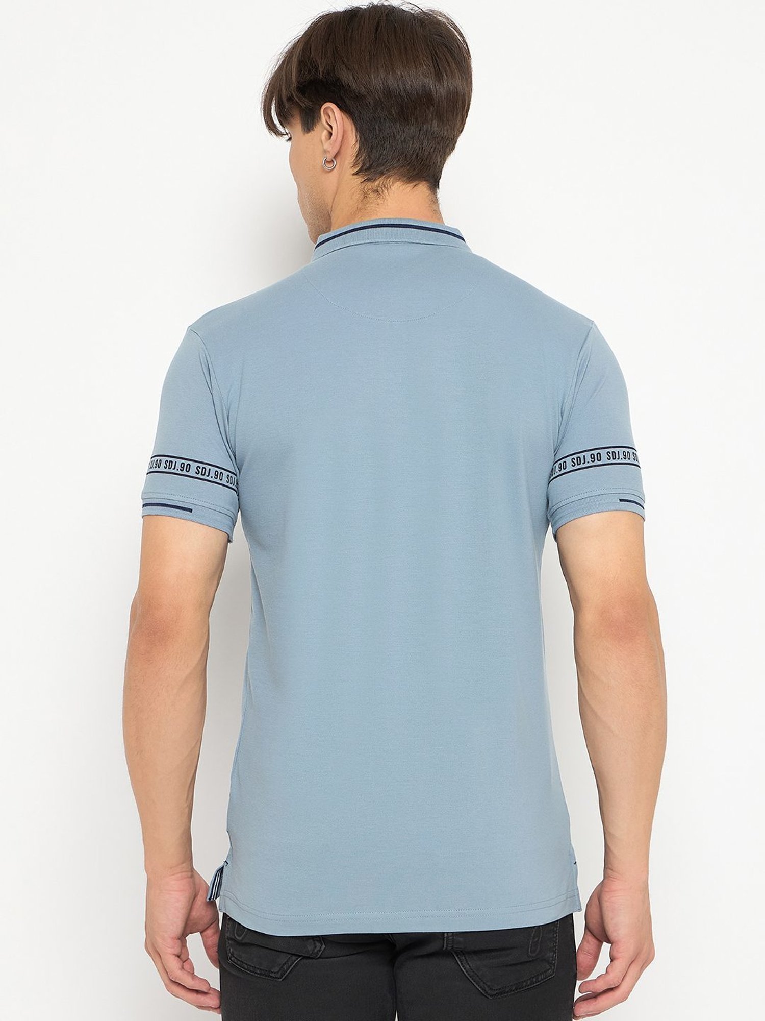 Duke Stone Grey Slim Fit Polo T-Shirt