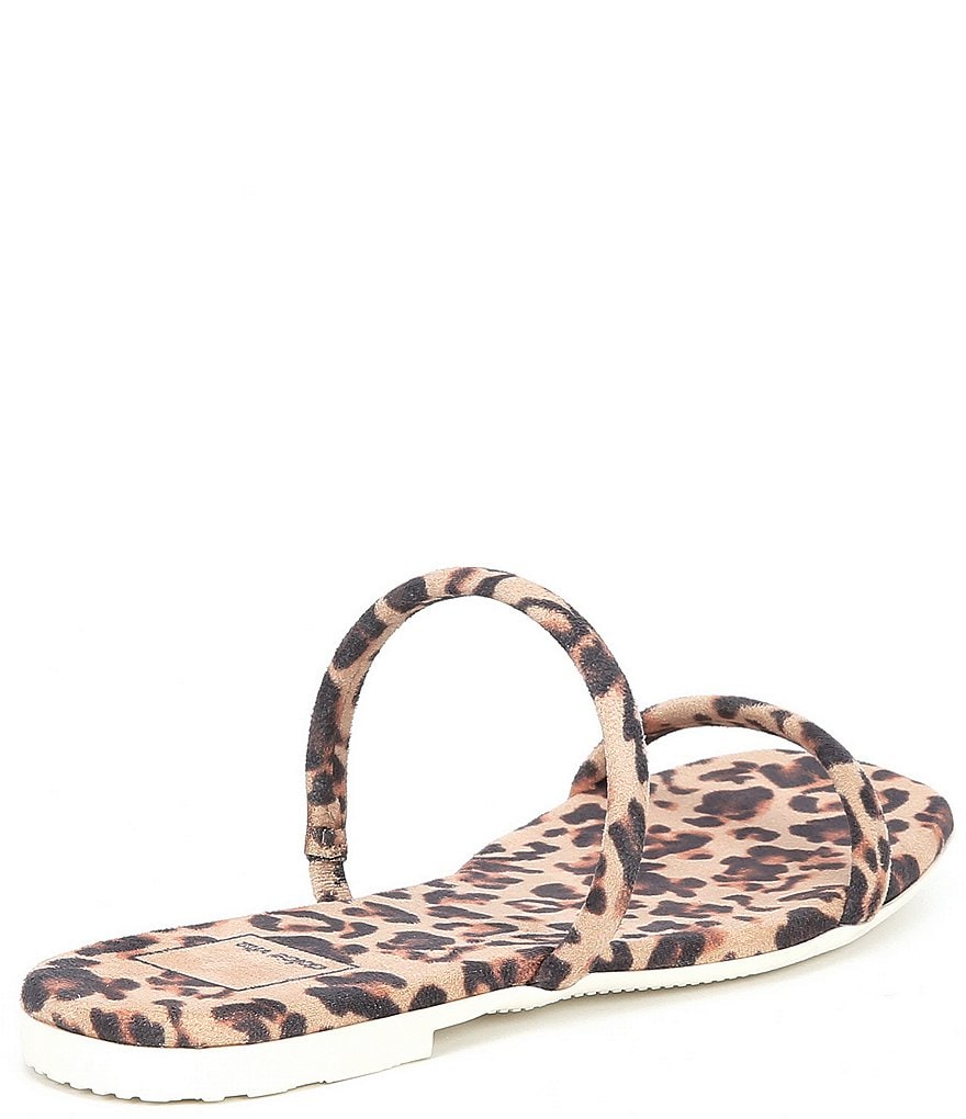 Dolce Vita Lester Leopard Print Banded Flat Square Toe Slide Sandals