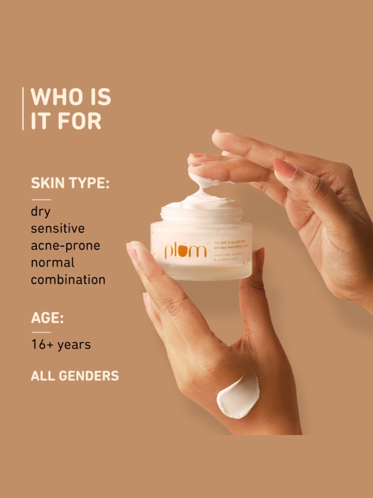 Plum 1% Oat & Allantoin All-Day Nourishing Face Cream - 50 gm