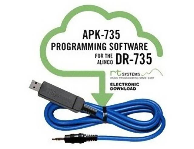 RT Systems APK-735-USB Programming Software and USB-29A Cable for the Alinco DR-735