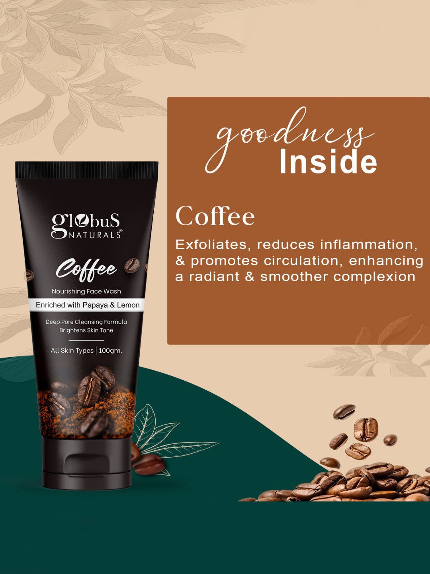 Globus Naturals Coffee Nourishing Face Wash - 100 gm