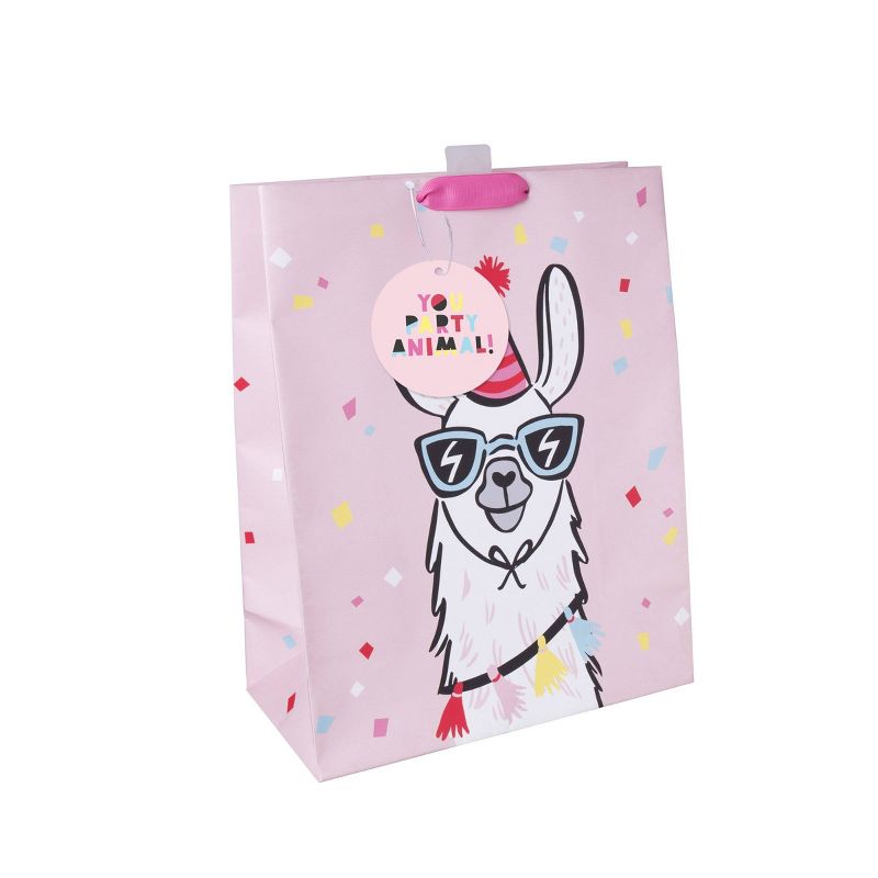 Medium Llama Print Gift Bag Pink - Spritz™