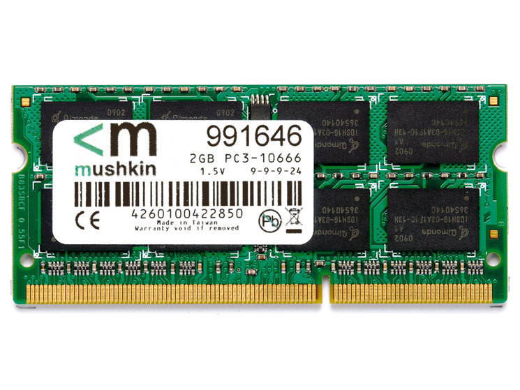 Mushkin 2GB Enhanced Essentials DDR3 1333MHz PC3-10666 204-Pin Laptop Memory Model 991646