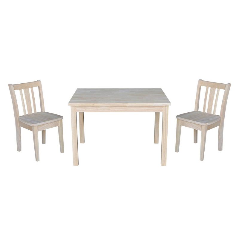 Kids' Table with 2 San Remo Juvenile Chairs Unfinished - International Concepts