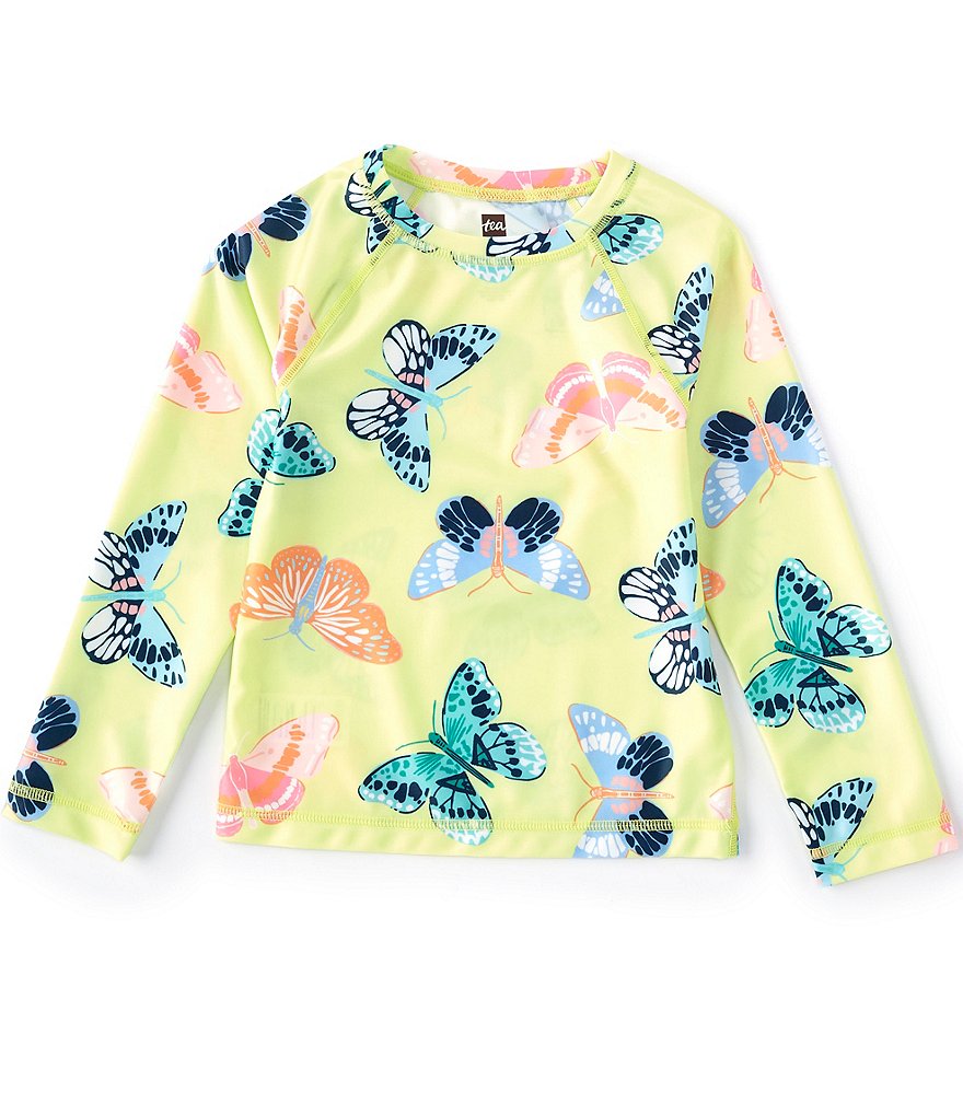 Tea Collection Little Girls 2-6 Long-Sleeve Citrus Butterflies Rashguard