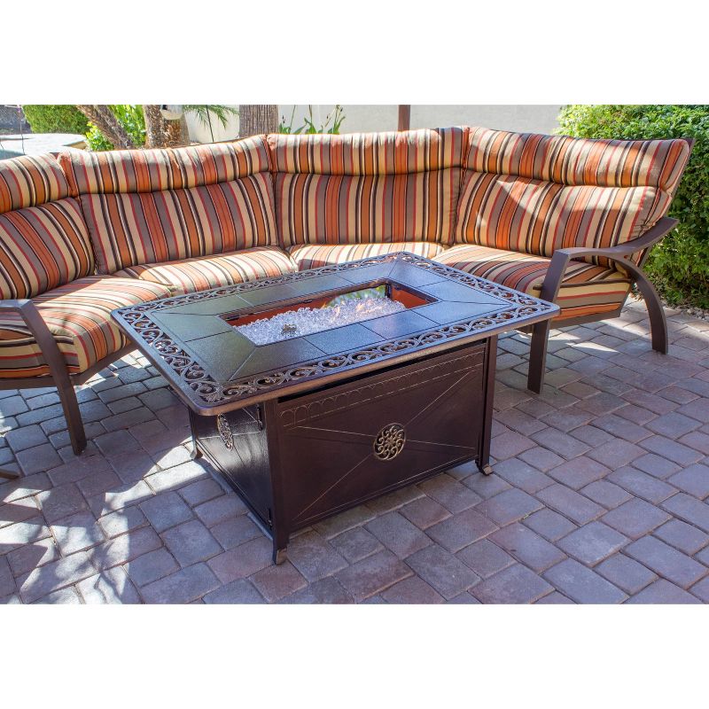 Outdoor Propane Aluminum Fire Pit with Scroll Design - AZ Patio Heaters