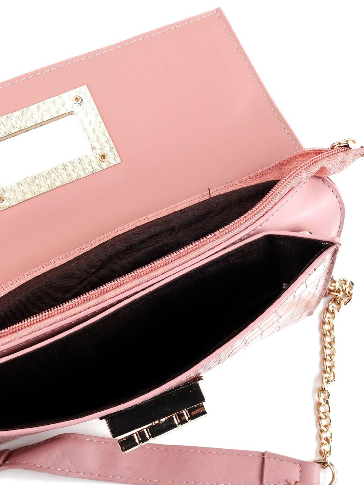 Odette Pink Textured Sling Handbag