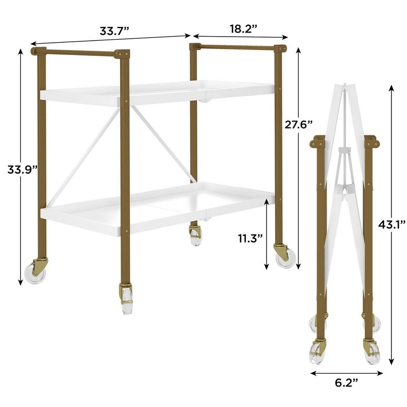 Trevia Folding Cart White - CosmoLiving by Cosmopolitan