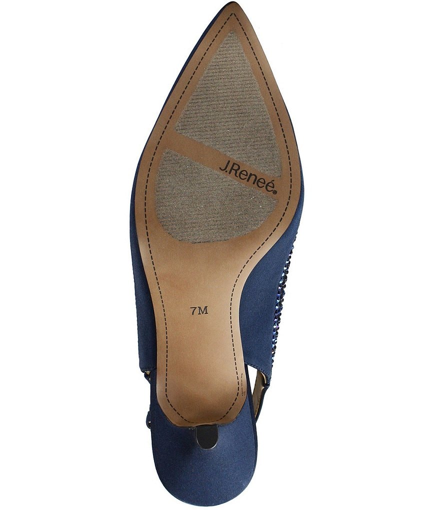J. Renee Naiara Satin Embellished Slingback Pumps