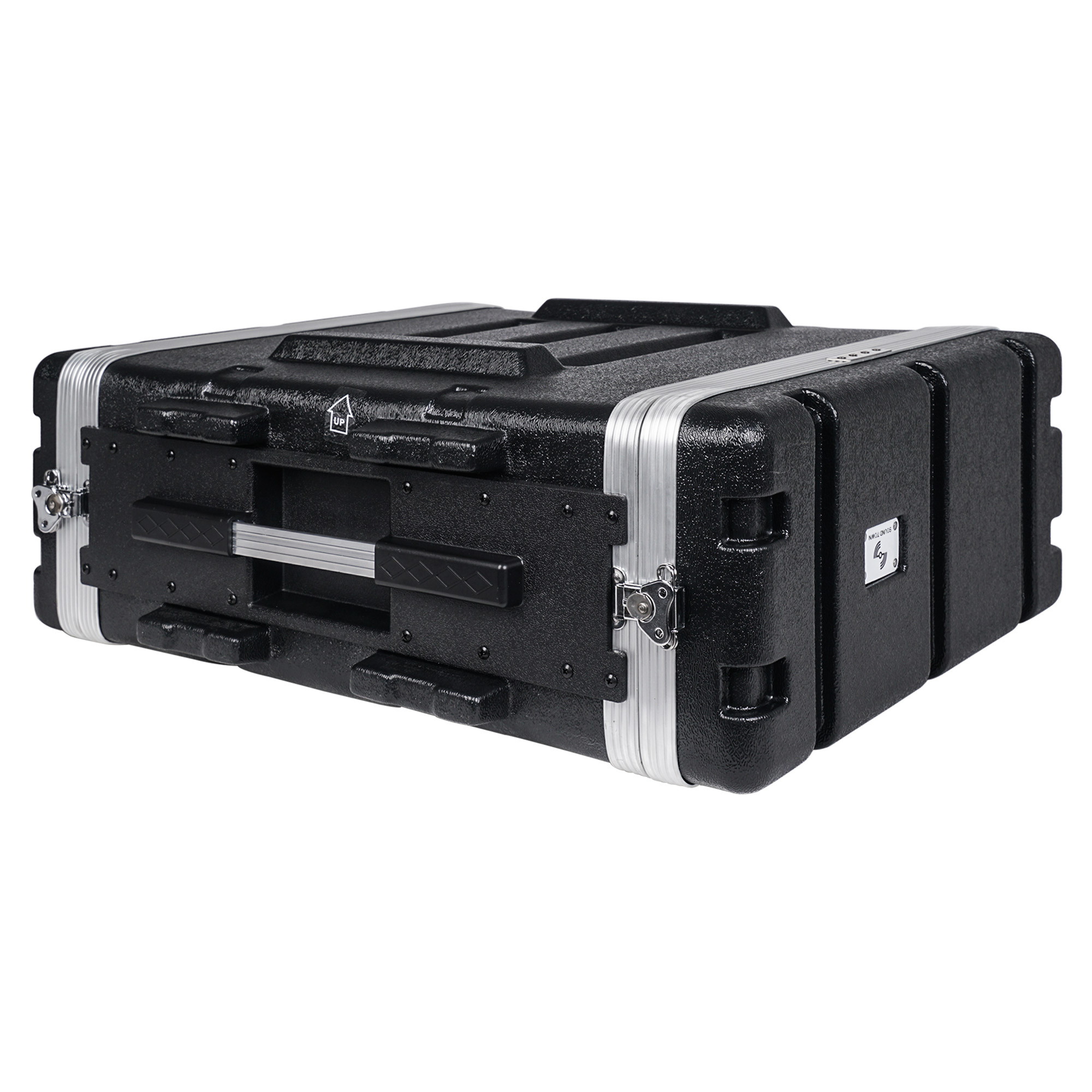 Sound Town Lightweight 4U PA DJ Rack/Road Case with ABS Construction, 19&rdquo; Depth and Heavy-Duty Latches (STRC-A4U)