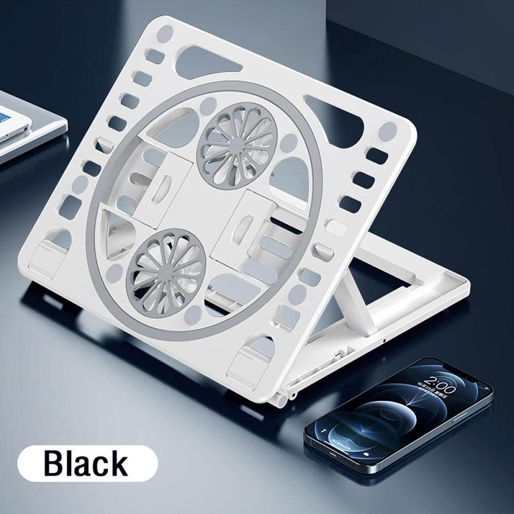 ANXINJIA Notebook Cooling pad, Dual-Turbo Cooling Notebook Holder, USB Power Supply, Quiet and no Noise, Plug and Play, Compatible with Full-Size notebooks-White