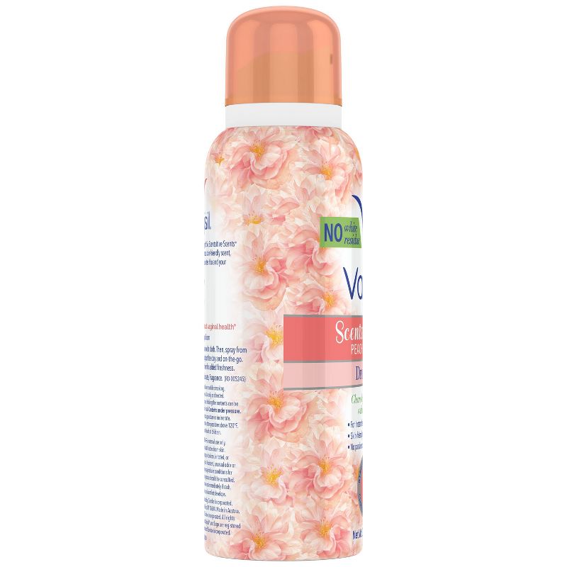 Vagisil Sensitive Scents Feminine Dry Wash Deodorant Spray - Peach Blossom - 2.6oz