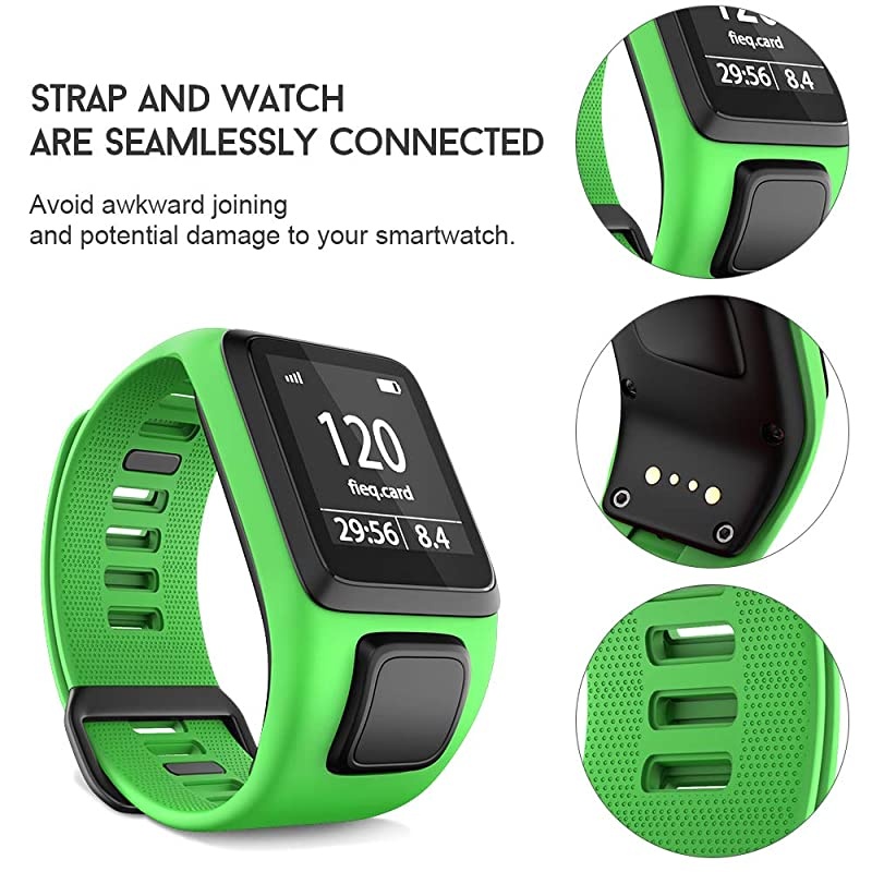 Silicone Watch Band Replacement for SparkSpark 3Golfer 2AdventurerRunner 23 Smartwatch for Man WomenGreen