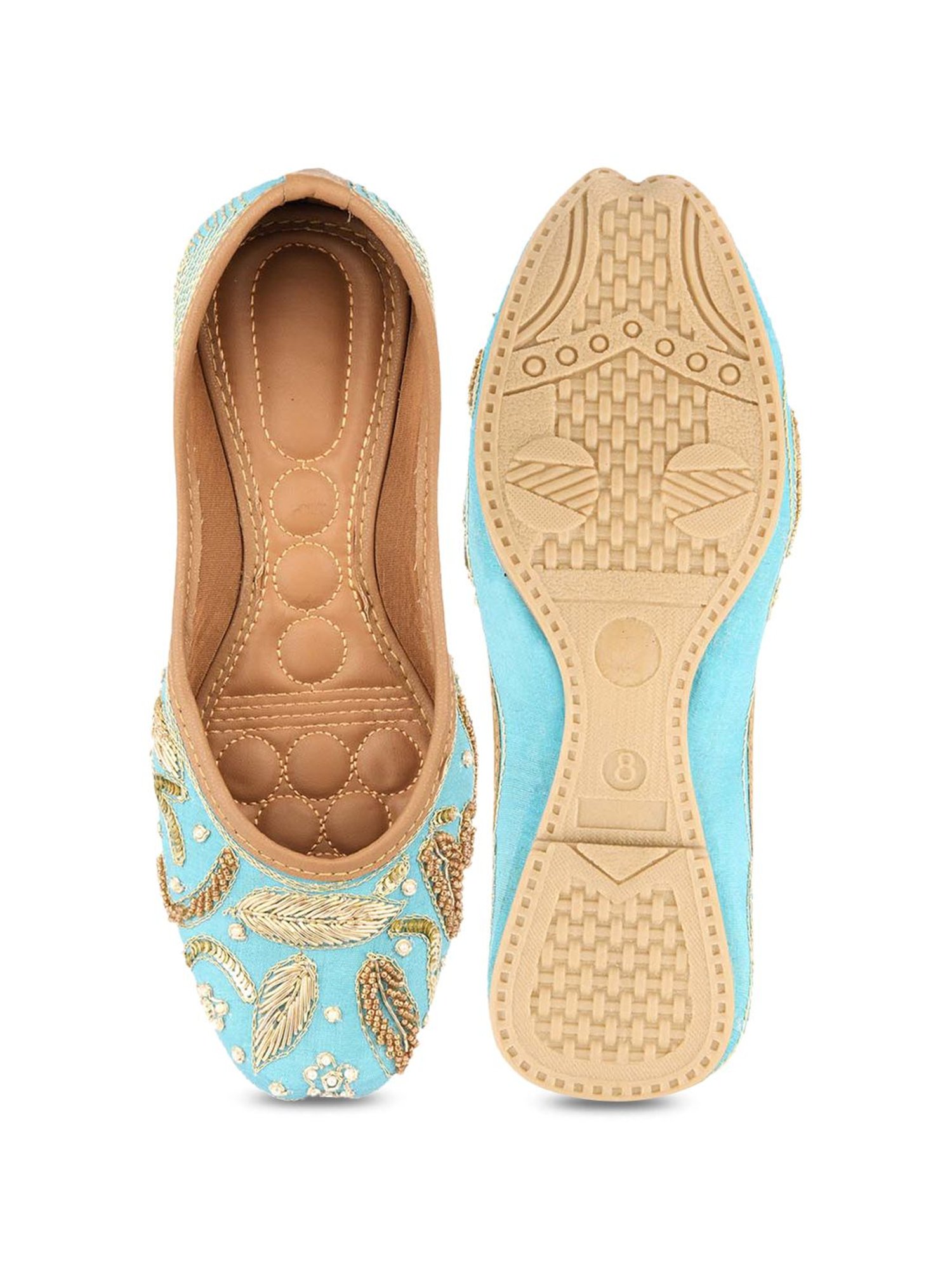 Desi Colour Women's Blue Ethnic Juttis