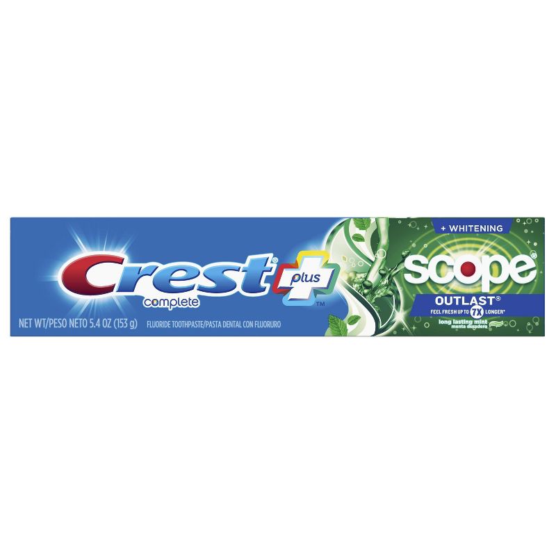 Crest + Scope Outlast Complete Whitening Toothpaste Mint - 5.4oz