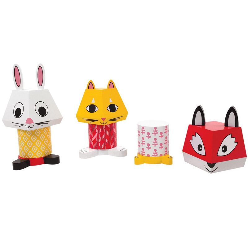 Manhattan Toy Mix & Match Fox, Bunny, & Cat Magnetic Wooden Stacking Block Toy Set Baby Toy
