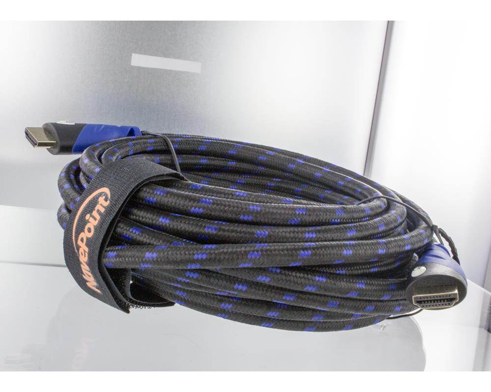 NavePoint HDMI 1.4 Male to Male Cable Black 30 Ft Woven Black 10-pack Blue