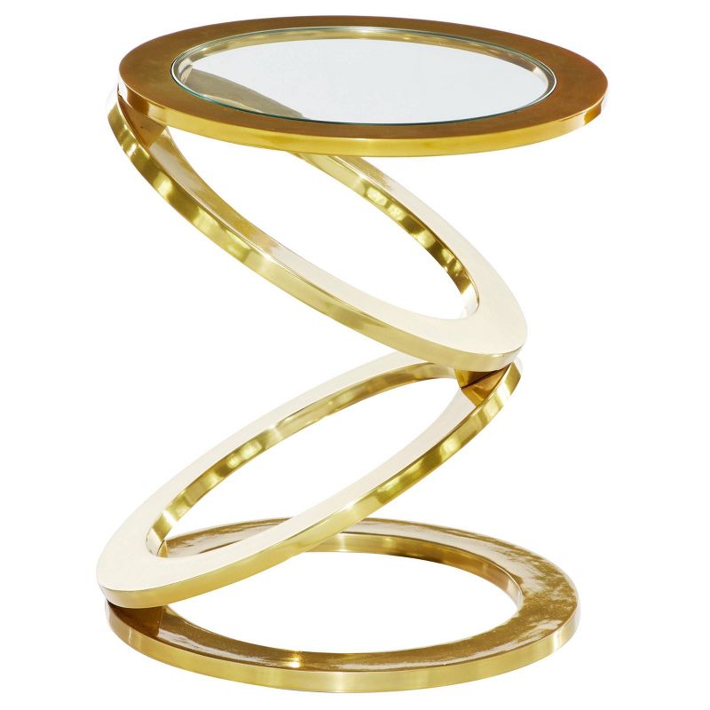 Contemporary Aluminum Accent Table Gold - Venus Williams Collection