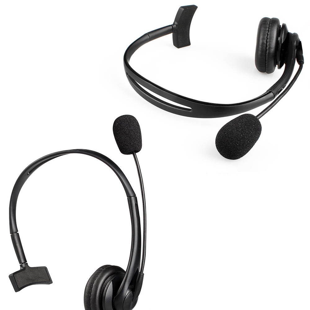 USB Unilateral Headset, Wired USB Headphone With Microphone Noise Reduction And Audio Control For PC Computer Business Communication Online Chat UC Skype Lync Softphone Call Center Office Gaming-Black