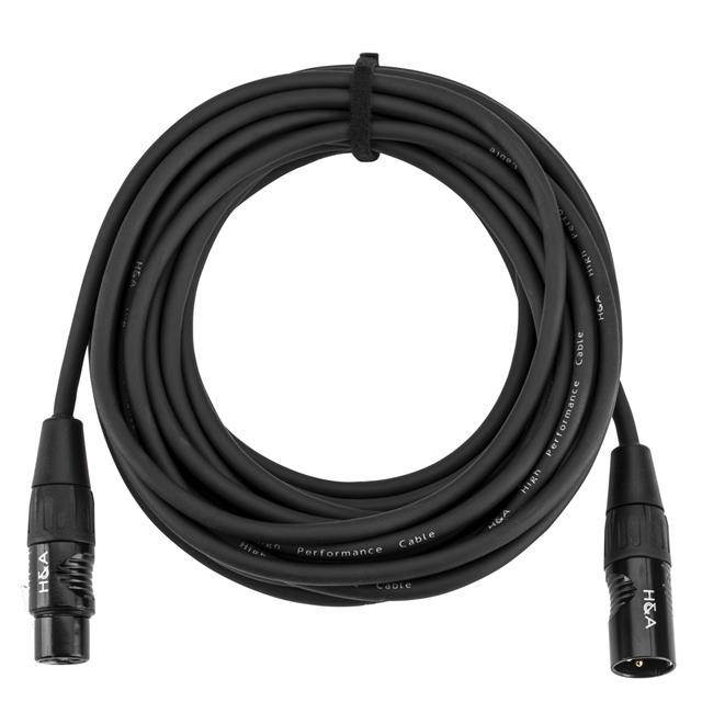 H&A Platinum Pro Quad 25' XLR M to XLR F Microphone Cable with Rean Connectors