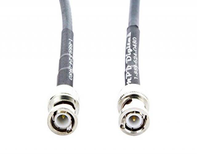 RG-8X Mini-8 Coaxial Jumper/Antenna Line/Patch Cable - BNC Male Connectors - US Made by MPD Digital - (25 FT)