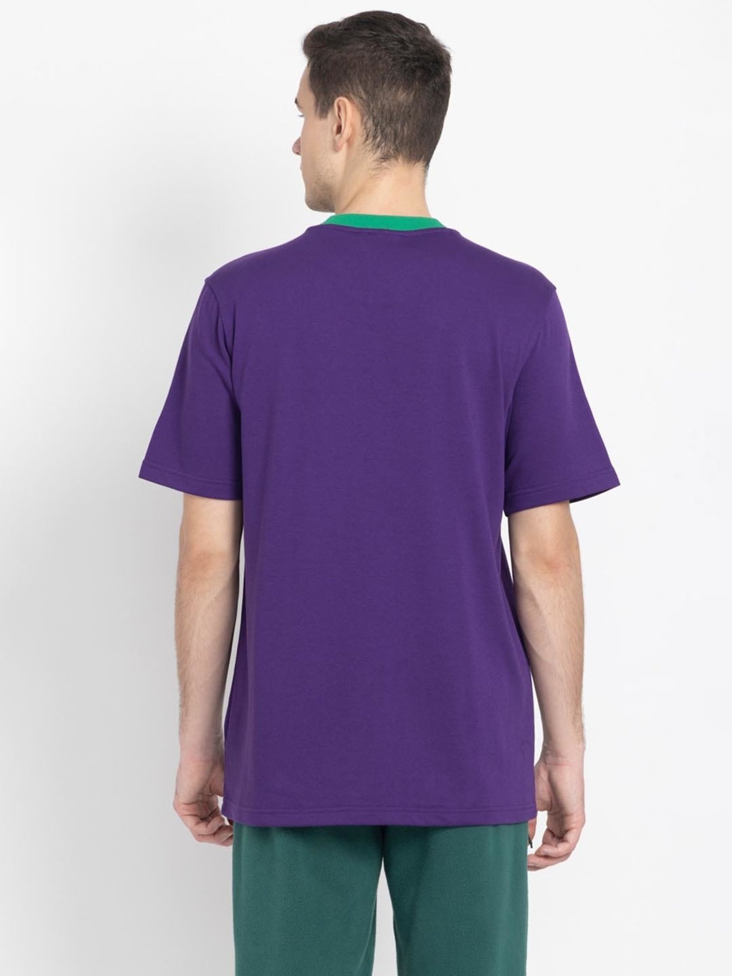 Adidas Originals Purple Cotton Regular Fit T-Shirt