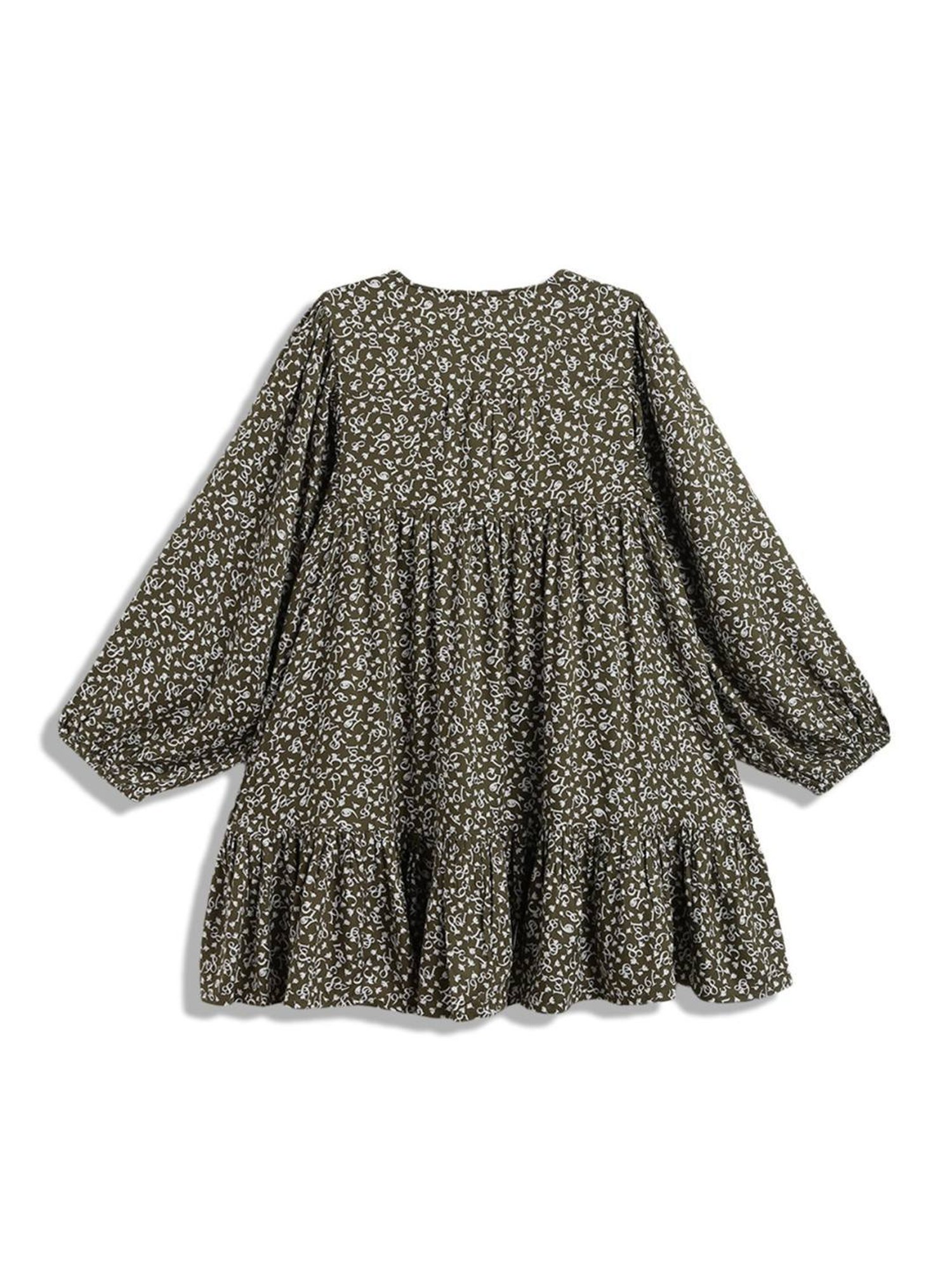 Tommy Hilfiger Kids Green Printed Regular Fit Dress