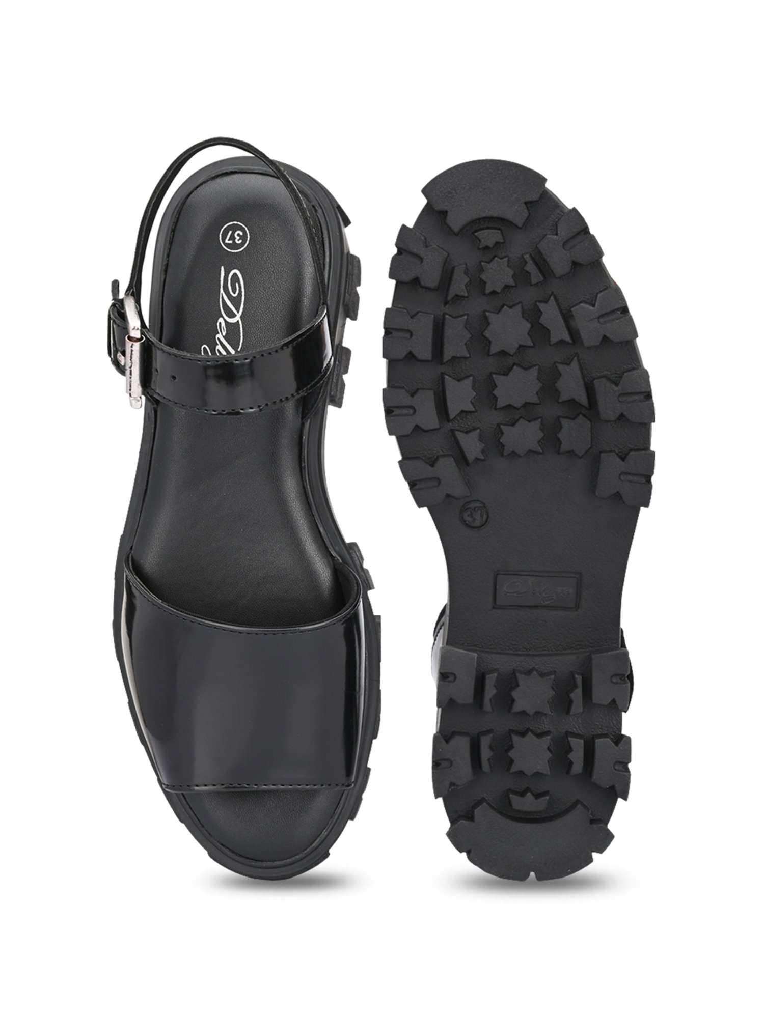 Delize Women's Black Ankle Strap Sandals