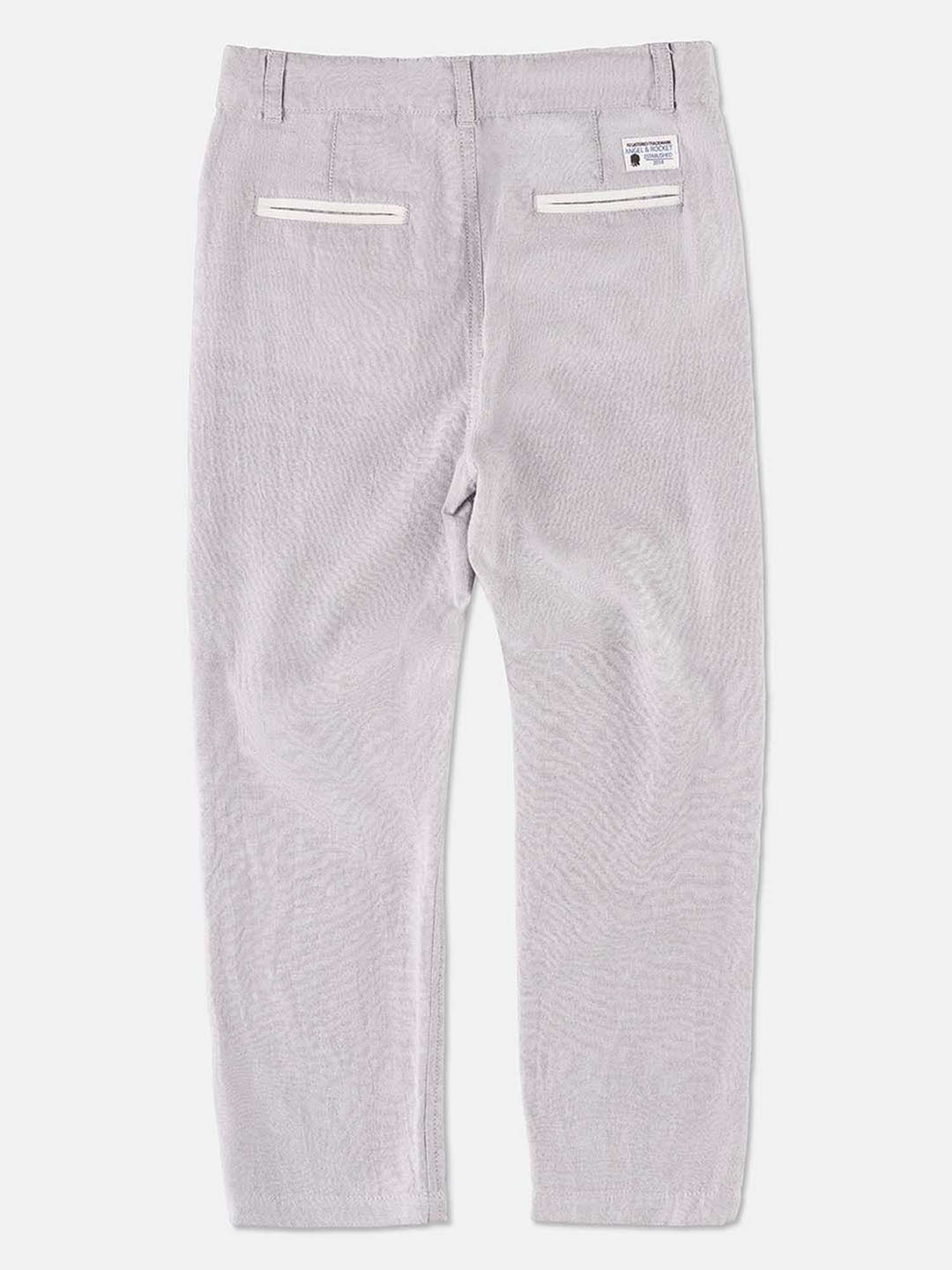 Angel & Rocket Boys Light Grey Solid Trousers