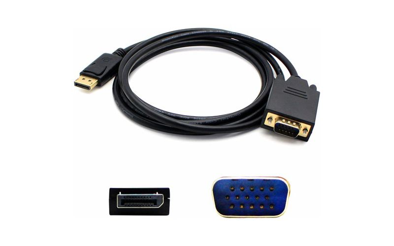 AddOn 6ft DisplayPort Male to VGA Male Black Adapter Cable - 100% compatible and guaranteed to work