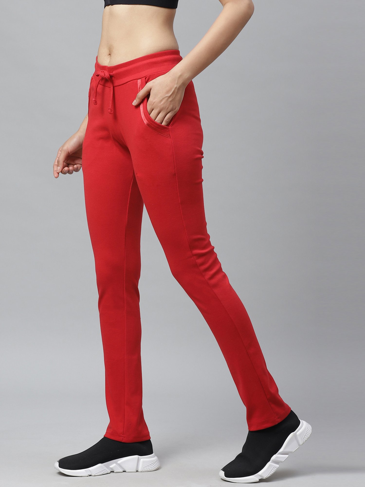Cayman Red Mid Rise Track Pants