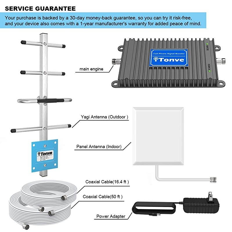 Cell Signal Booster Cell Phone Signal Booster for All Carriers TMobile 700MHz Band 1217 4G LTE Home Office Use Cellular Repeater Amplifier Kit Boost Voice and Data Up to 4500Sq Ft