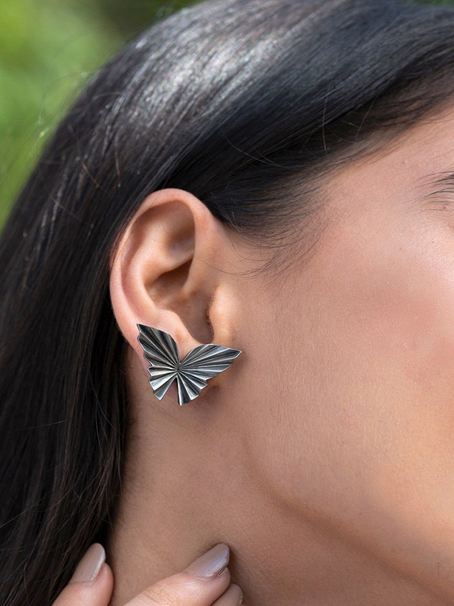 Shaya 92.5 Sterling Silver Chasing My Constant Endeavours Large Earrings for Women