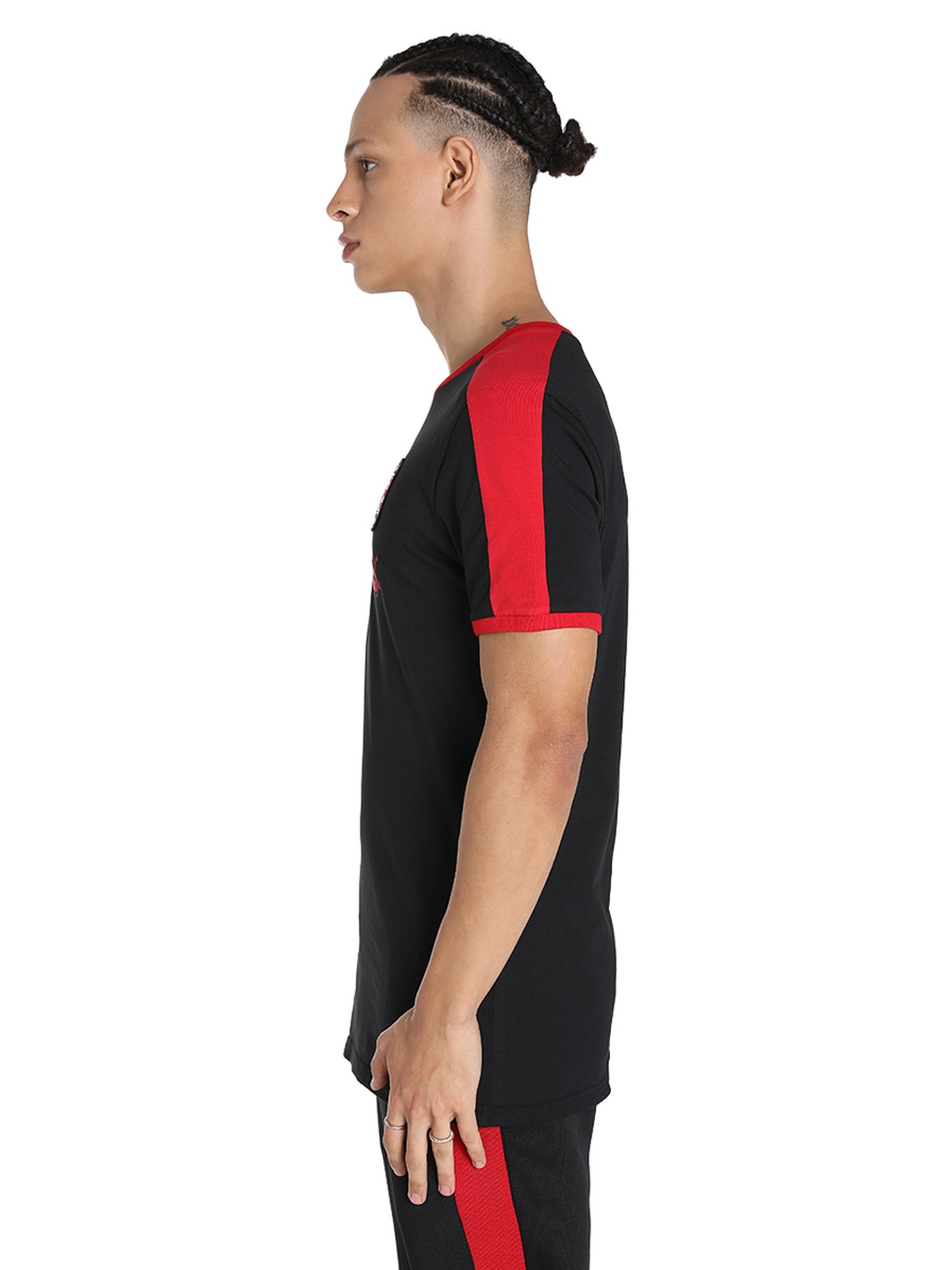 Puma Black Cotton Regular Fit T-Shirt