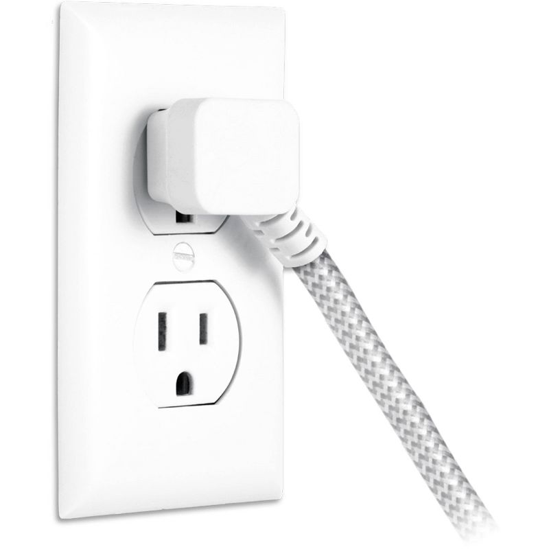 Philips 8' 3 Outlet Indoor Polarized Extension Cord Gray/White
