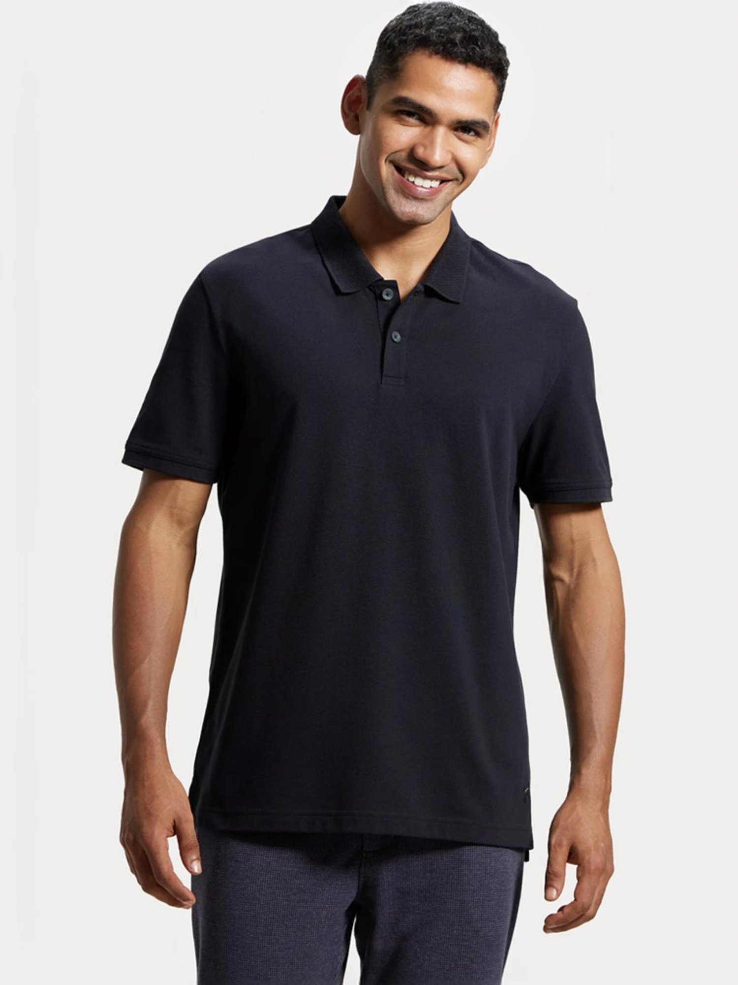 Jockey AM35 Men's Super Combed Cotton Rich Pique Fabric Solid Half Sleeve Polo T-Shirt
